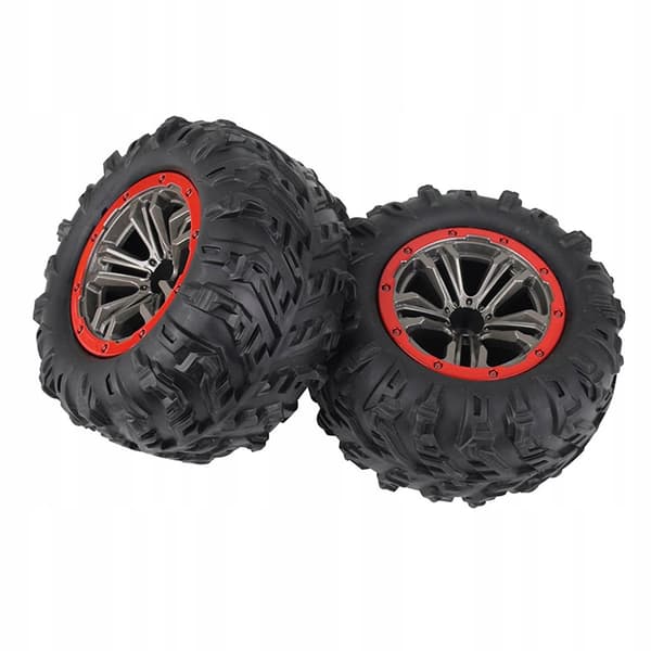 RC car tyres, 2 pcs. Rubber tyres, Hubs: 10 Remote-controlled car