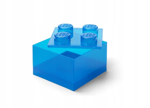 LEGO STORAGE BOX FOR BRICKS, 4-PIECE SET, TRANSPARENT BLUE, 25 cm, 40090805