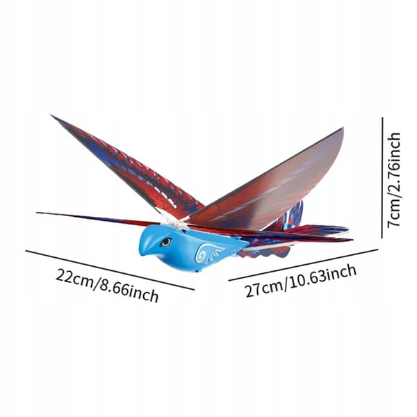 Electric bird toy Unique home décor Early learning Realistic flapping blue