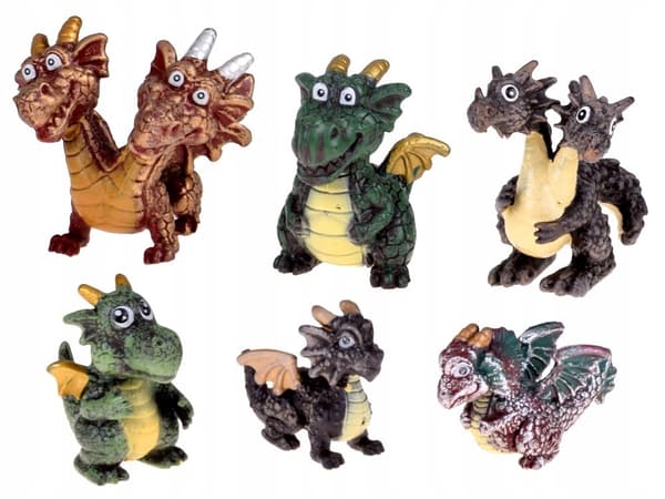 Fairy-tale Dragons Figurine Set, 6 pieces. Magical Creatures ZA5883