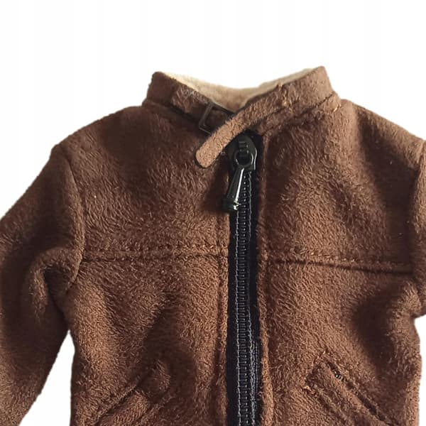 1/12 Scale Action Figure Jacket for Men – Soldier, Coffee Colour