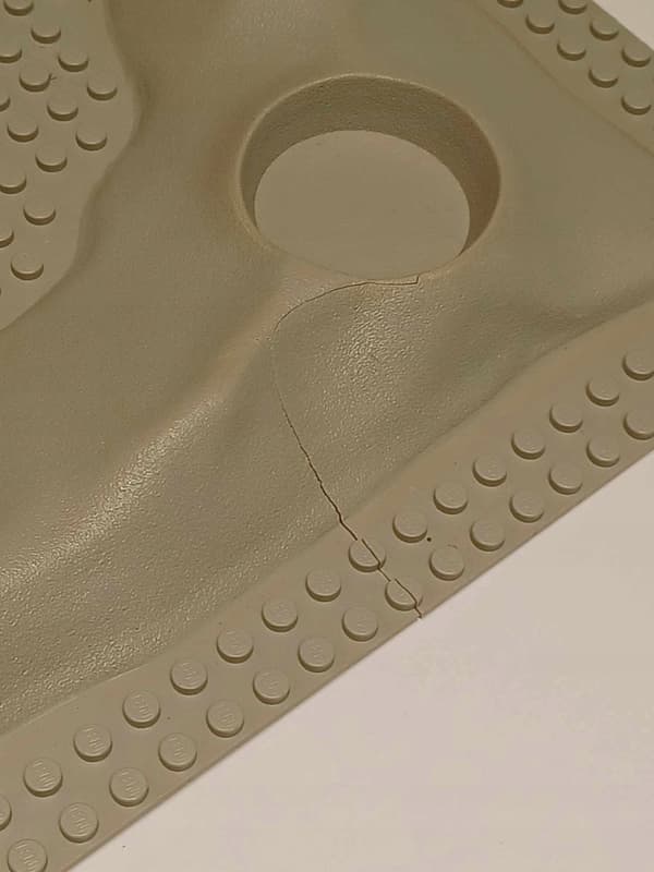 190A30. LEGO thin building plate 32x32, damaged, 3D, 3947