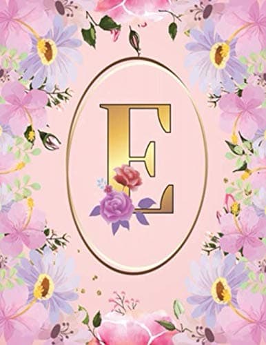 E: 8.5 x 11 / 120 beautiful lined pages / Monogram initial E notebook / Jo