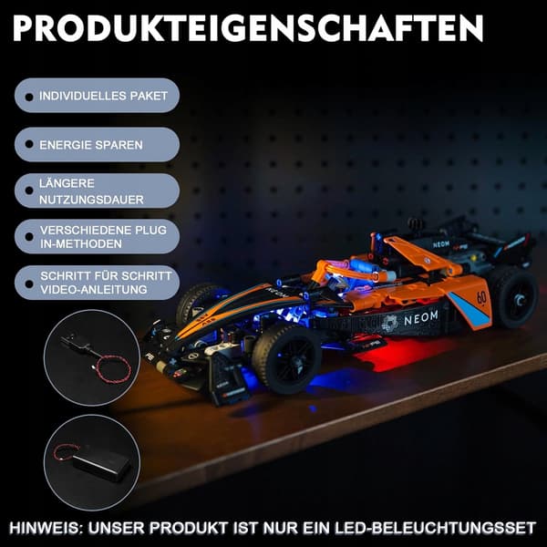 A dedicated LED lighting set for the Lego McLaren Formula 1 42169 Technic set