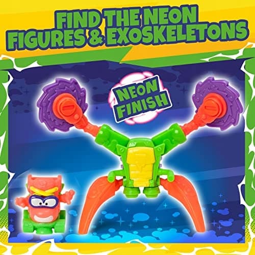 SUPERTHINGS – Neon Power Series – Pack of 6, includes 4 SuperThings (1 Silv