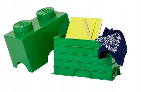 LEGO STORAGE BOX FOR BRICKS, 2-PIECE SET, GREEN, 40021734
