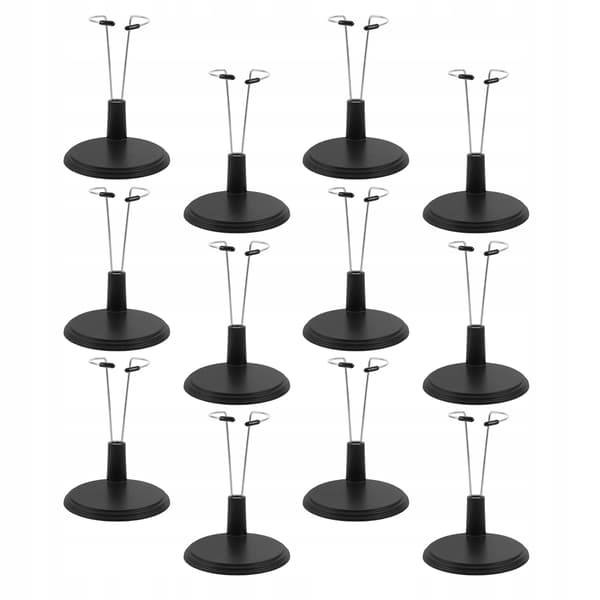 12-PIECE BLACK DISPLAY STAND FOR FIGURINES