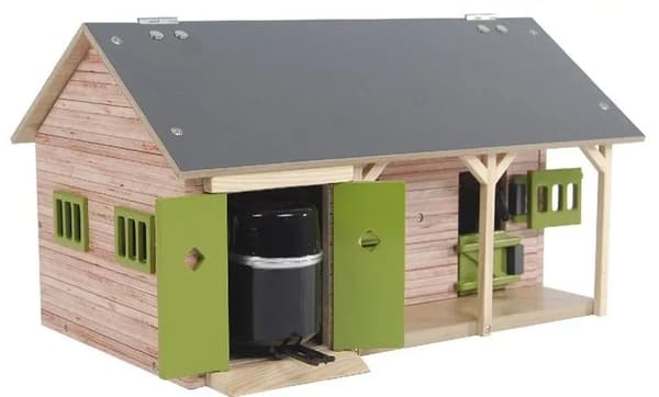 Stable with two stalls, 34x22x19cm, 1:32 scale, Hipo