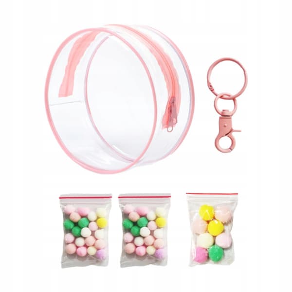 Clear PVC Doll Display Case – Mini Doll Figure Storage Case (pink)