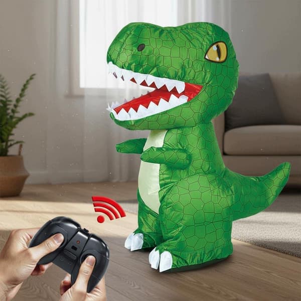 Remote-controlled inflatable dinosaur with automatic inflation – Auto Inflate, brown