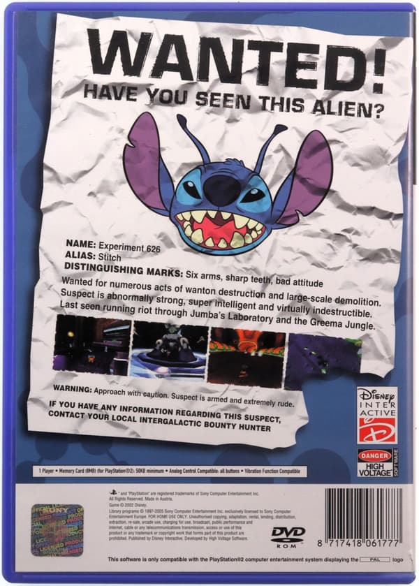 STITCH: EXPERIMENT 626 (PS2 GAME)
