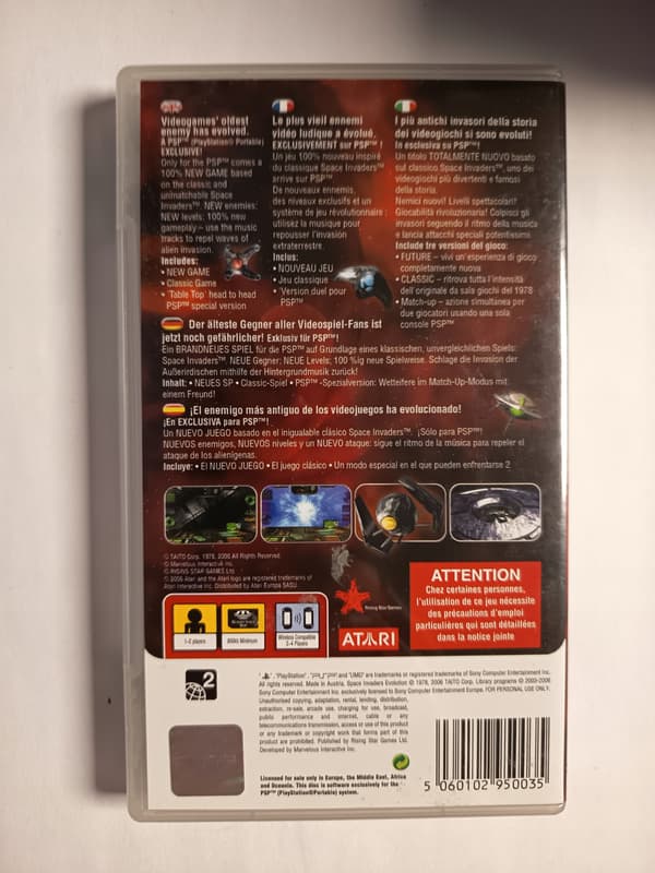 Space Invaders Evolution for PlayStation Portable (PSP) – boxed set 3XA, set 1