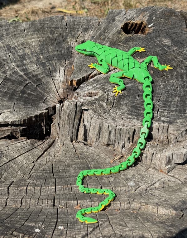 3D Long-tailed Lizard, 46 cm – flexible figurine, terrarium decoration
