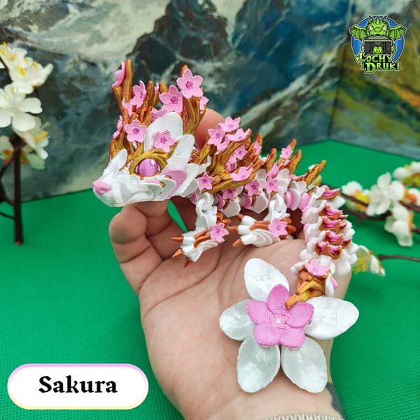 Sakura Dragon Articulated 3D Figure, Multicoloured, Dungeons & Dragons, 22cm