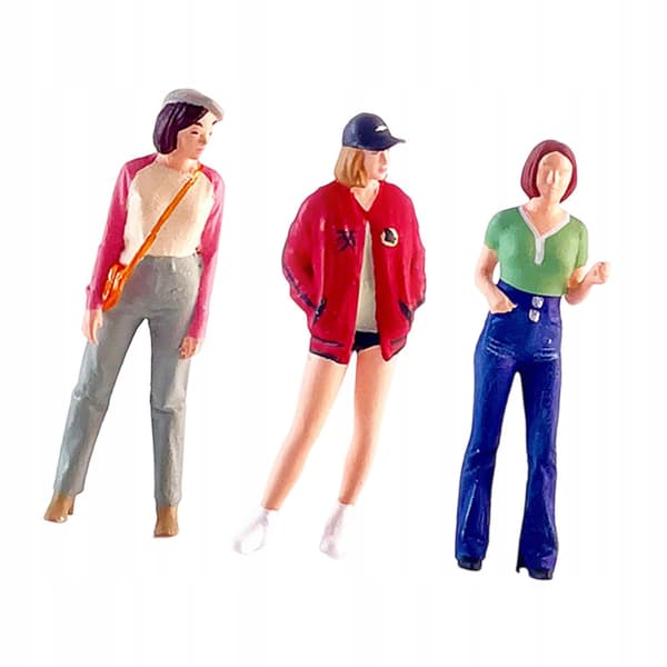 3x 1/64 Diorama Women’s Figures Desk Decor Resin Tiny Miniature Figures