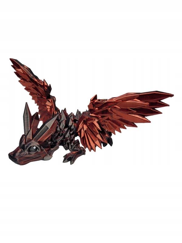 Mistic Red Moving Winged Dragon 3D-printed Crystal Dragon figurine
