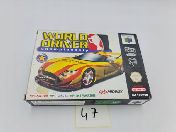 NINTENDO 64 WORLD DRIVER CHAMPIONSHIP CARDBOARD BOX