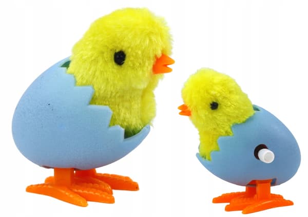 A CHARMING PLUSH WIND-UP JUMPING CHICK IN A YELLOW EGGSHELL – 1 PIECE