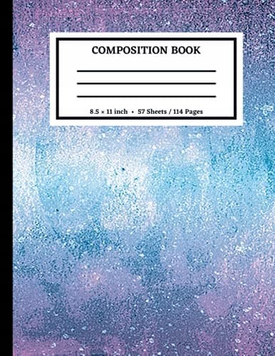Composition Notebook: Wide-Ruled Blue & Pink Galaxy Notebook | Lined Jou