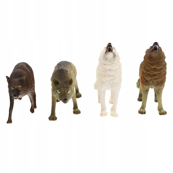 4 REALISTIC PLASTIC WOLF MODELS – EDUCATIONAL TOYS