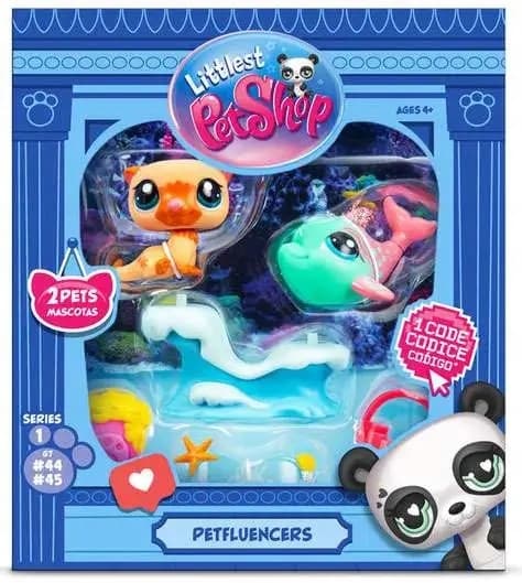 Littlest Pet Shop Shell-Fie Fun SET + Virtual Code: FIGURINES and ACCESSORIES