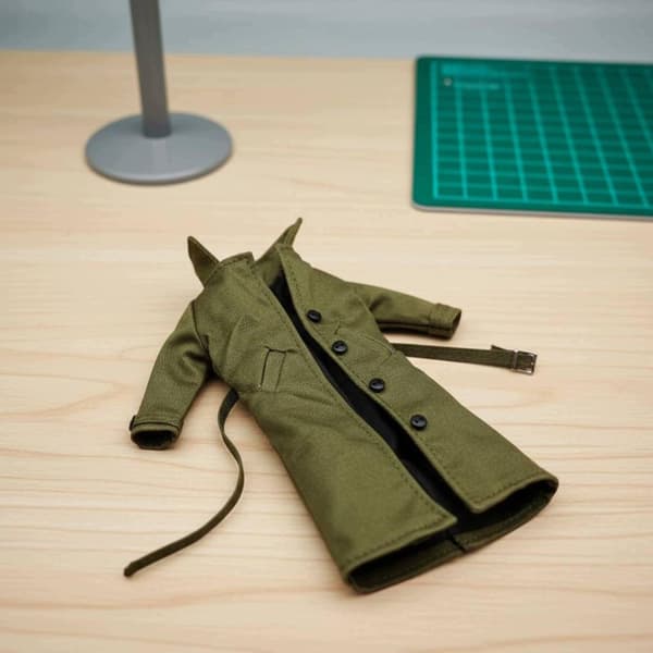 1/12 scale style coat. Wire-framed inner action figure jacket for the army, green