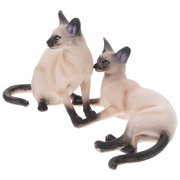 2 PLASTIC CAT FIGURINES FOR THE HOME AND GARDEN