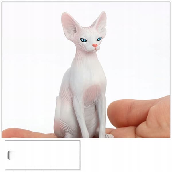2 COLOURFUL DECORATIVE PVC CAT FIGURINES