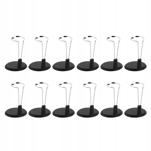 12-PIECE BLACK DISPLAY STAND FOR FIGURINES