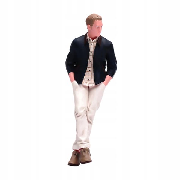 1/24 scale male figure. Miniature diorama accessory. Micro-scene decoration