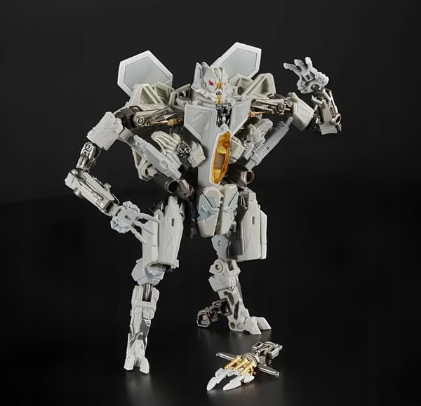 An 18 cm robot figurine with moving parts