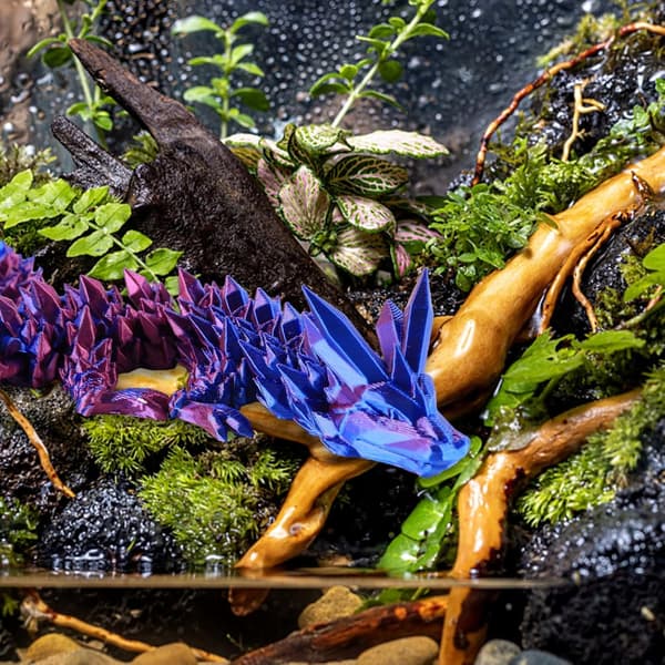 Mini Dragon Egg – blue and purple, 3D-printed, 30 cm