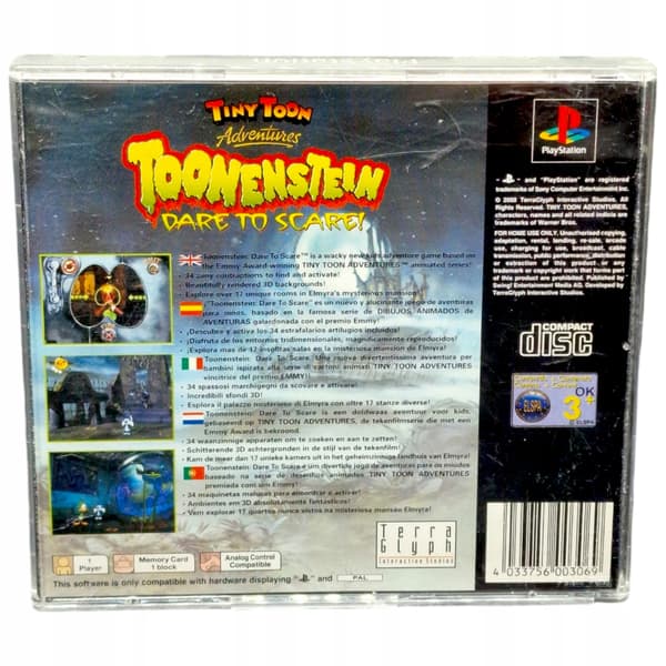 TOONENSTEIN game for Sony PlayStation (PSX, PS1, PS2, PS3)