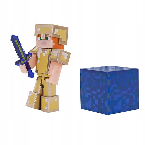 MINECRAFT STEVE FIGURINE IN GOLD ARMOUR