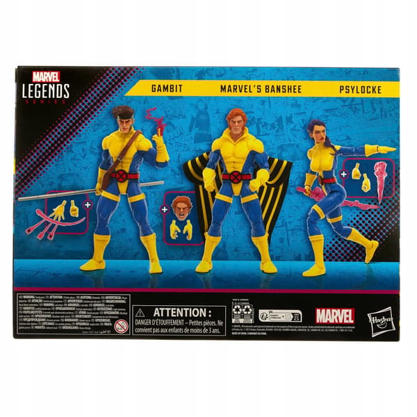 Hasbro X-Men 60th Anniversary Marvel Legends Pack 3: Gambit, Banshee and Psylocke Figures