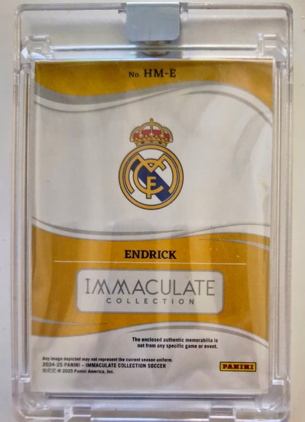 ENDRICK 2024–25 PANINI IMMACULATE HERALDED REAL MADRID 40/49 JERSEY