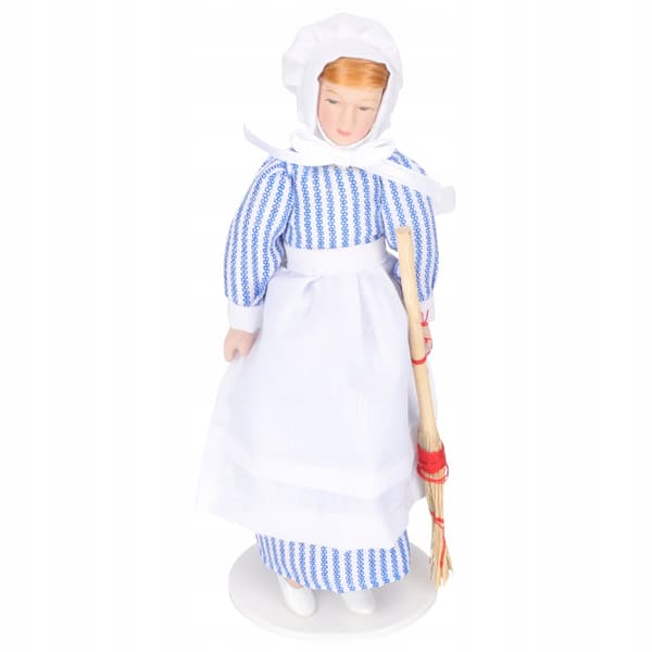 DECORATIVE MINIATURE CHEF FIGURINE MADE FROM DURABLE CERAMICS AND FABRIC