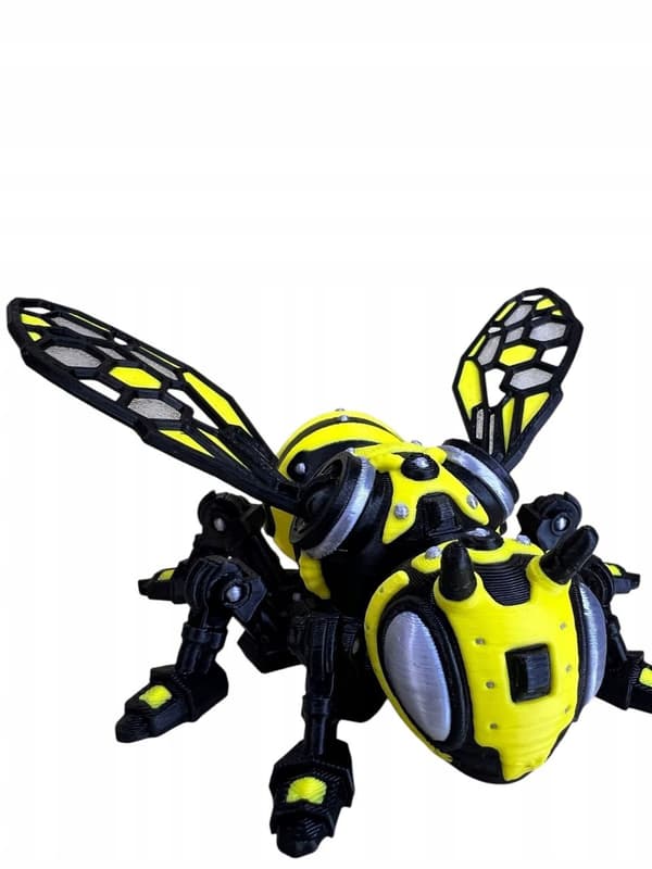 Futuristic figurine – mechanical bee, 3D sci-fi design, decoration
