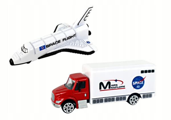 SPACE FIGURINE SET – ROCKET, ASTRONAUT, ROVER, CAR – 8 PIECES