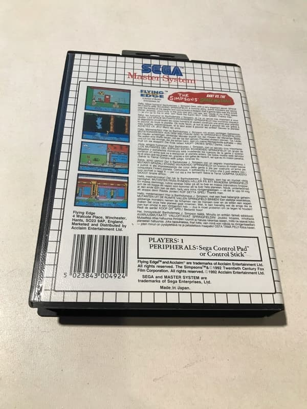 THE SIMPSONS: BART VS THE SPACE MUTANTS – SEGA MASTER SYSTEM