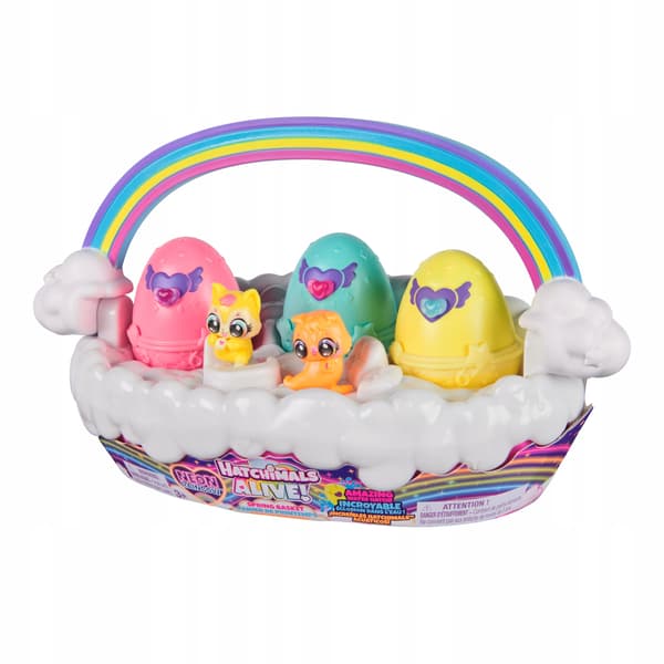 HATCHIMALS FIGURINES – SPRING SET: SPRING BASKET WITH EGGS AND RAINBOW FIGURINES