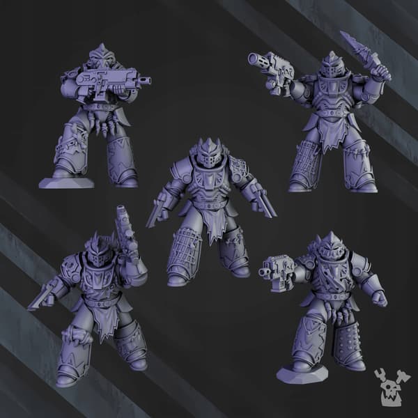White Megalodon Clan Warriors x5 DakkaDakkaStore