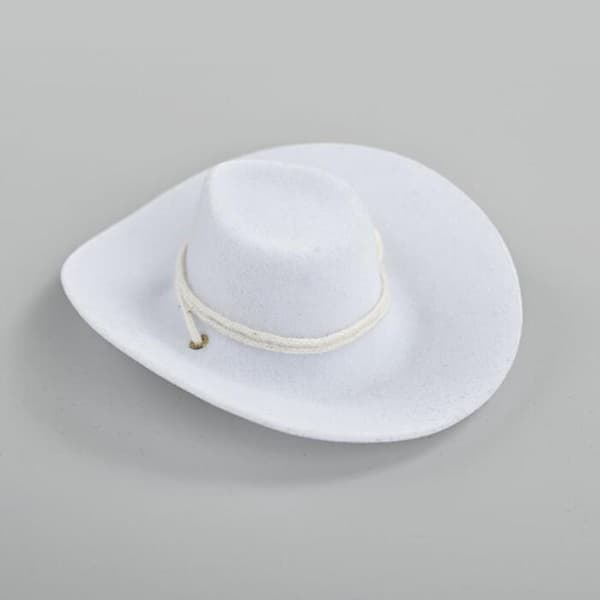 1:6 Cowboy Hat – Mini Western Hat – Props – Pretend Play – Mini Cap Model – White
