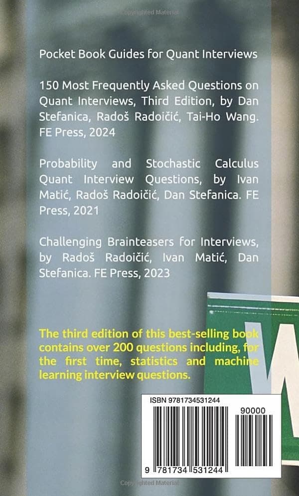 Stefanica, Dan: 150 Most Frequently Asked Questions on Quant Interviews, Thi