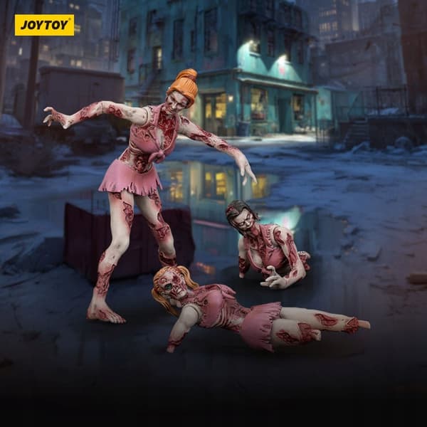 Zombie Dark Source cheerleader figurines, set of 3, 8 cm