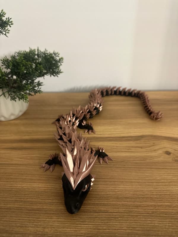 Crystal Articulated 3D Dragon Figurine, 62 cm, MAX FLEXI GOLD