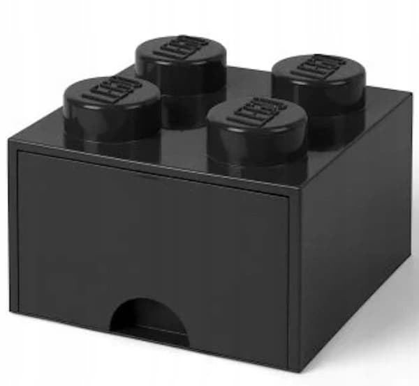 LEGO Container with Drawer – 4 Bricks, 2x2 Container, Large Black Box