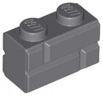 LEGO Brick 98283 1x2 Brick, Dark Grey, 200 pieces