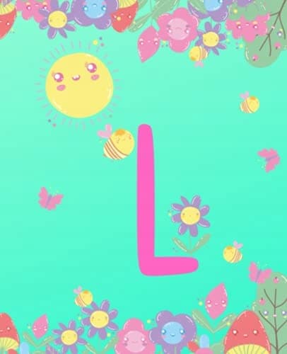 L: Adorable Monogram Initial "L" Composition Notebook for Girls: (7.5 x 9