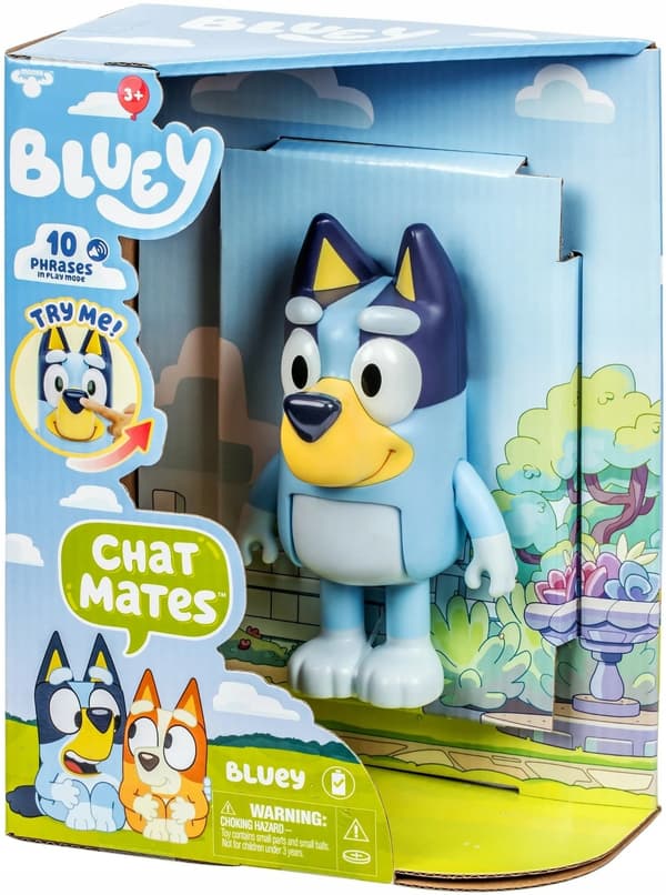 MOOSE TOYS Bluey Chat Mates Bluey Interactive Figurine, 15 cm